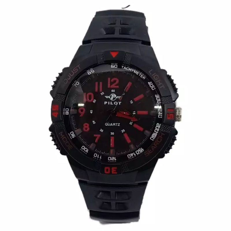 (Terima Cod)Jam Tangan Pria Pilot Angka Romawi Original+Water Resisst Rubber(Dikirim Jakarta)