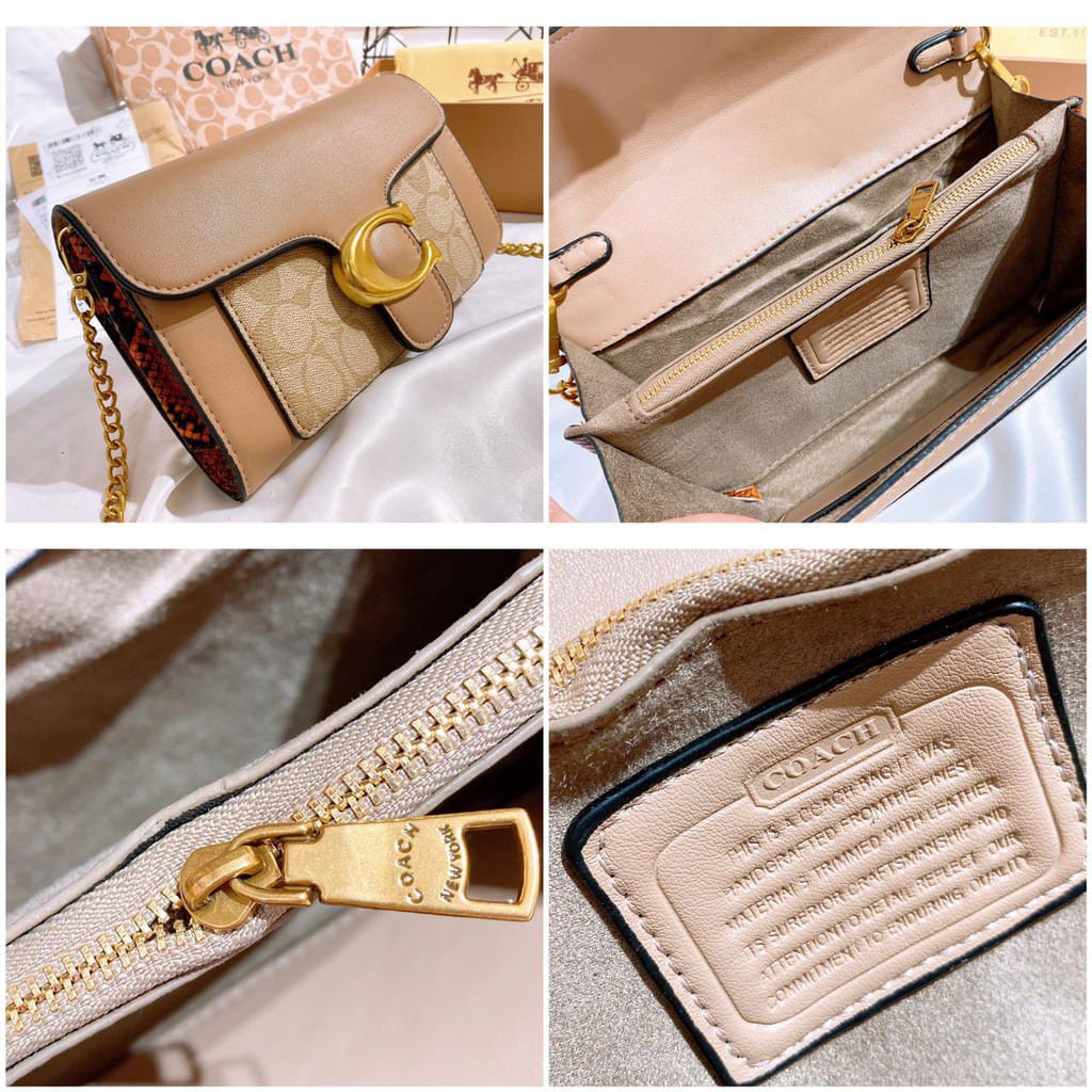 TAS SELEMPANG COACH TABBY CLUCH SIGNATURE + FREE BOX + FAKEBILL ,DUSBAG