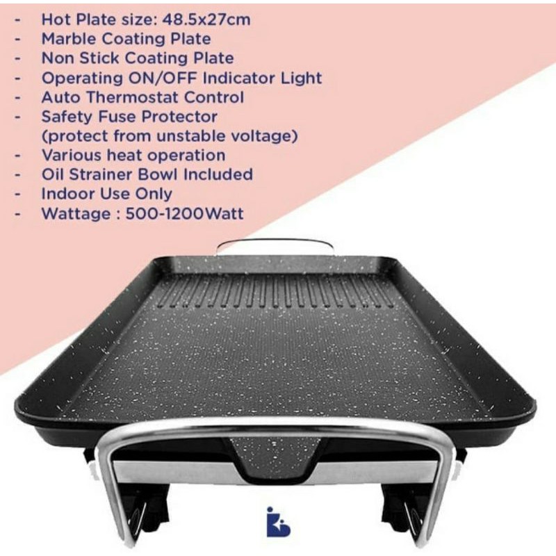 Panggangan BBQ grill listrik IDEALIFE IL-116S - alat pemanggang IL116S BEST PRODUCT