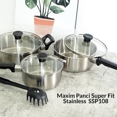 Panci Maxim Super Fit Stainles Steel SSP 108 (3 Set)