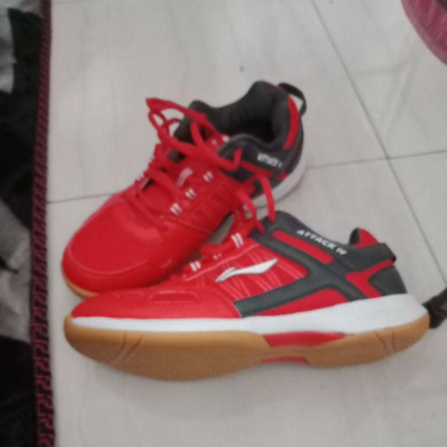  SEPATU  BADMINTON  LINING ATTACK IV JOJO  RED DK GREY WHITE 