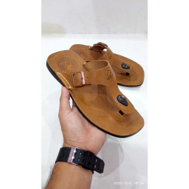 Sandal kulit pria sampai telapak alas kulit semau