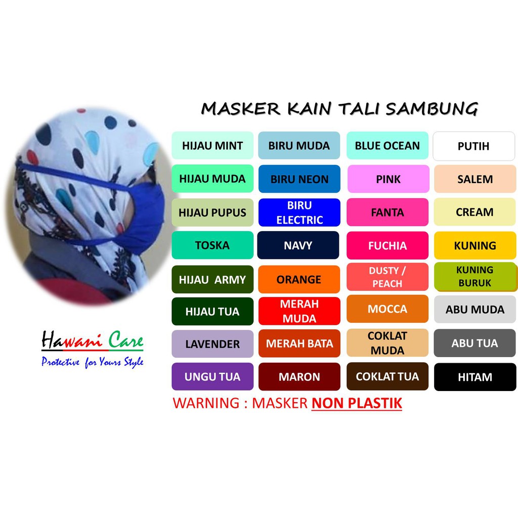MASKER KAIN TALI PANJANG &quot; PER-PCS &quot;