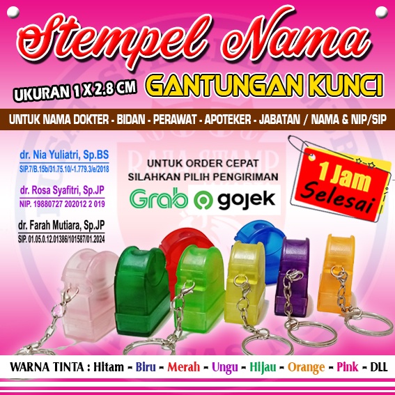 

YUH Stempel Nama, NIP, , Dokter, Bidan, Perawat Gantungan Kunci STEMPEL GANCI BIDAN / DOKTOR PREMIUM