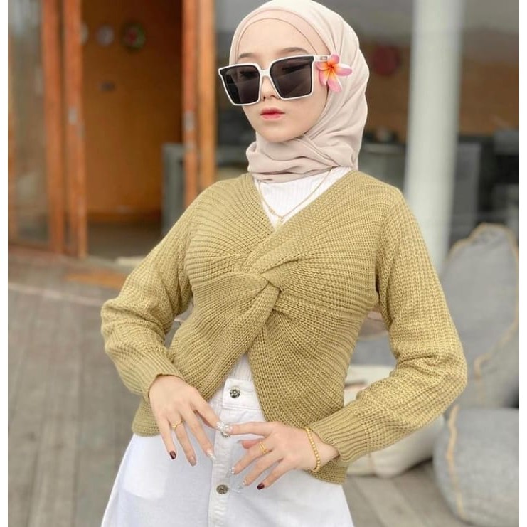 Villa Sweater Rajut Pusatgrosir_solo/ Tities Titiesa Sweater Knite Viral Termurah