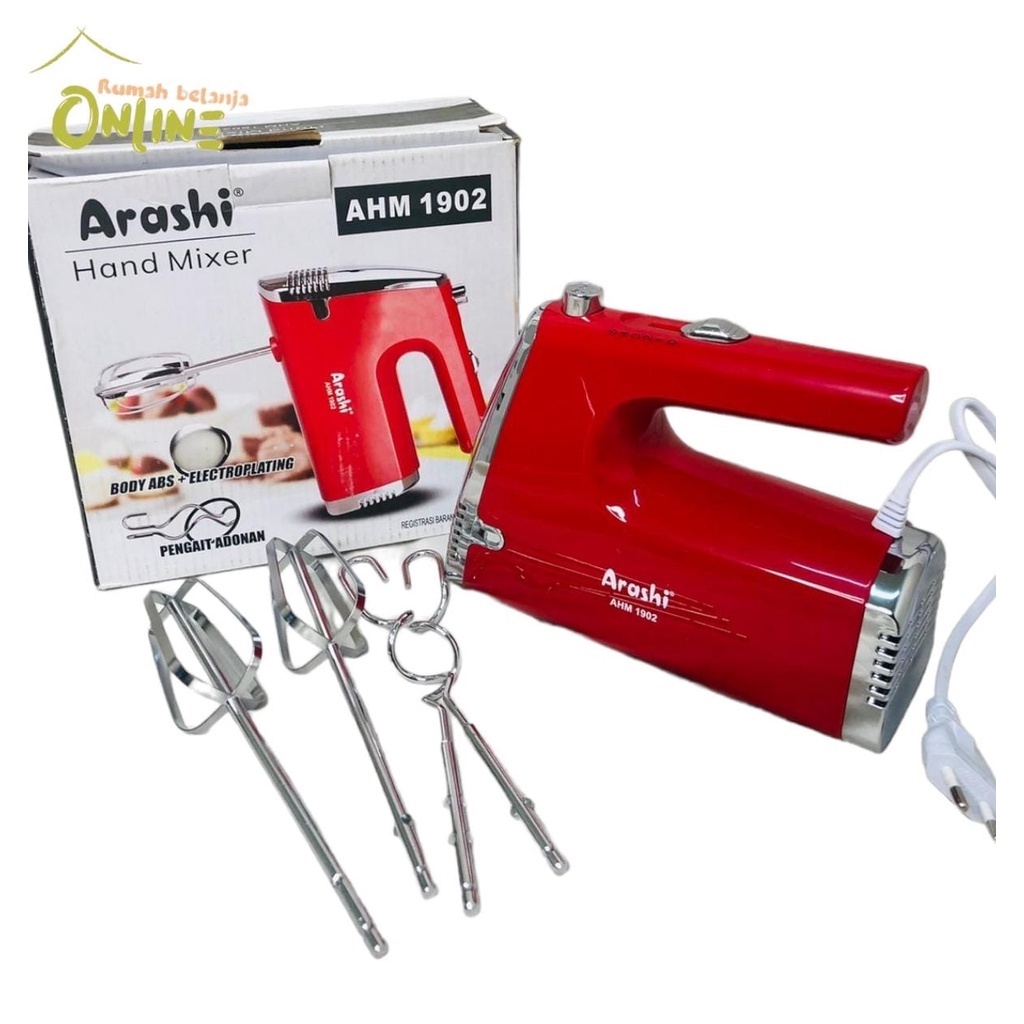 Arashi Hand Mixer AHM 1902/190Watt/2 pengocok/5 pilihan kecepatan