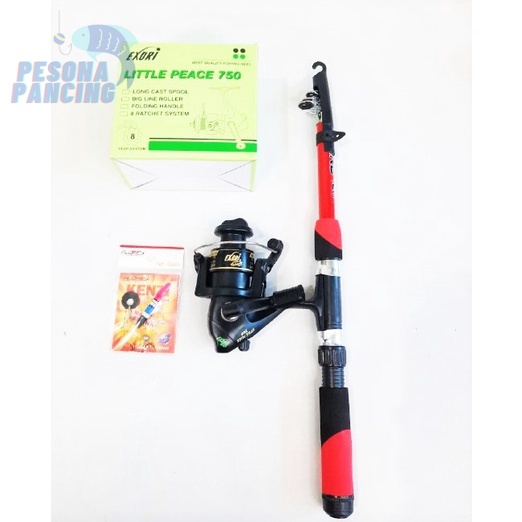 SET PANCING ANTENA JAPAN NEXT EXTRO 150  REEL EXORI LITTE PEACE  DENGAN 8 BB TRENDY DAN