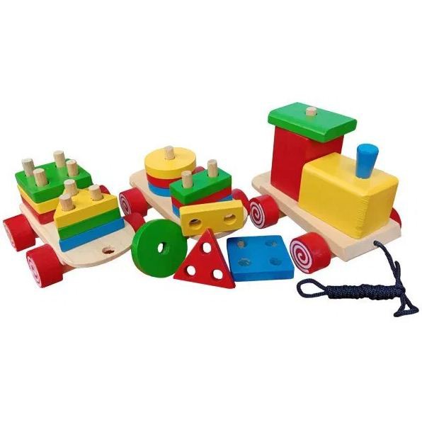 Kereta Kayu Geometri | Mainan Edukasi Bentuk Kereta Api
