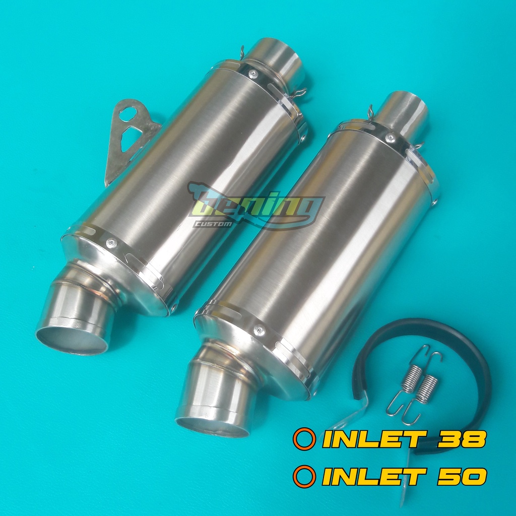 Knalpot Oval pendek 20cm Inlet 38/50mm, Beat, Vario, Scoopy, Nmax, Aerox, PCX, Jupiter, Vega, Supra, dll-Silencer saja