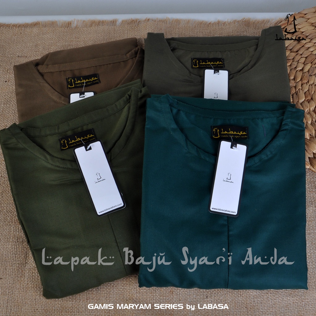 Gamis Toyobo Polos Basic Maryam Series LD 100 cm - Size M - LABASA ORI | Bisa COD