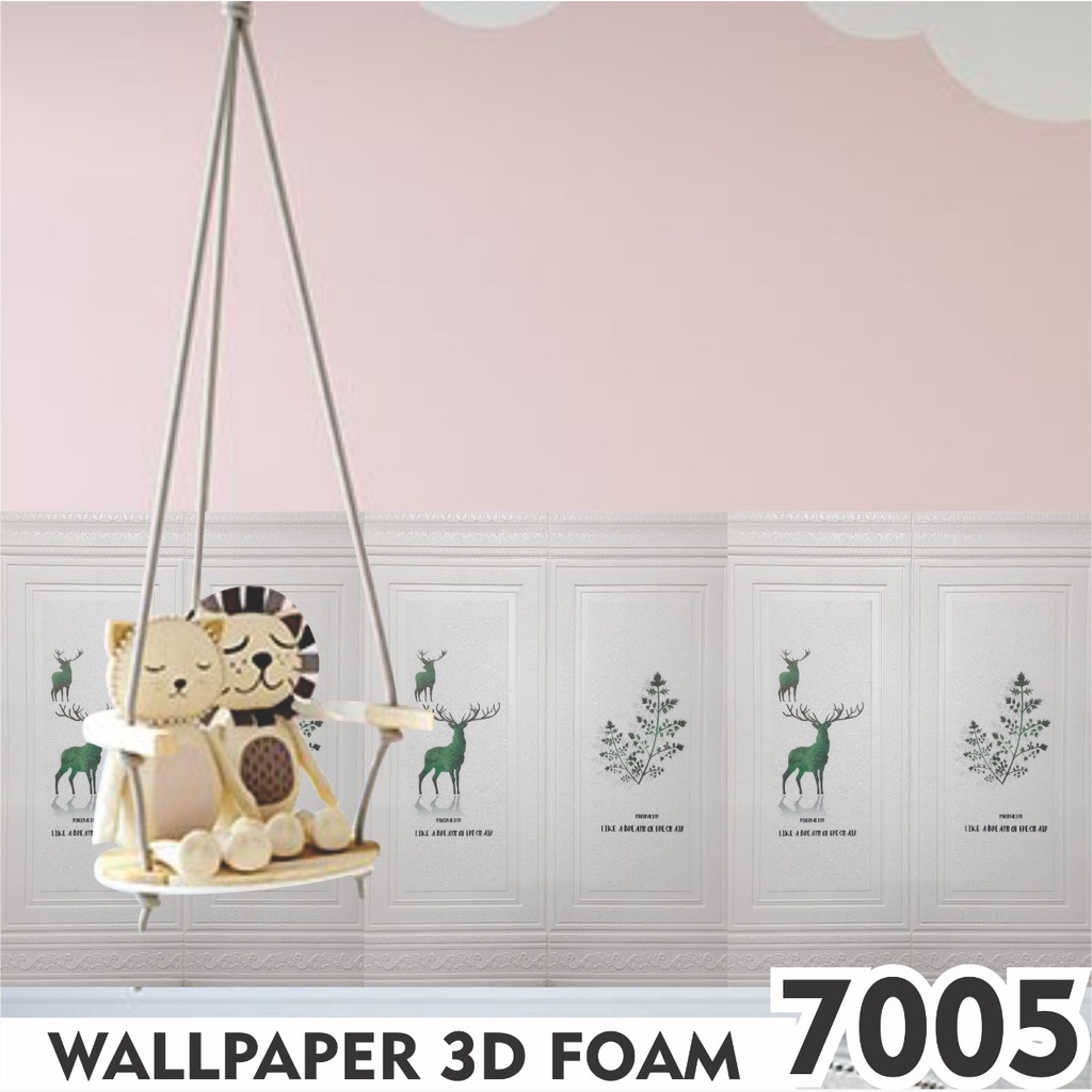 PROMO Wallpaper 3D foam Wallfoam motif timbul Ukuran 70CM X 70CM  Brickfoam elegant  moulding foam-COD