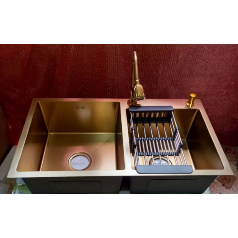 Paket komplit sink ONAN 8245 GOLD "Original" / Kitchen sink Onan gold 8245