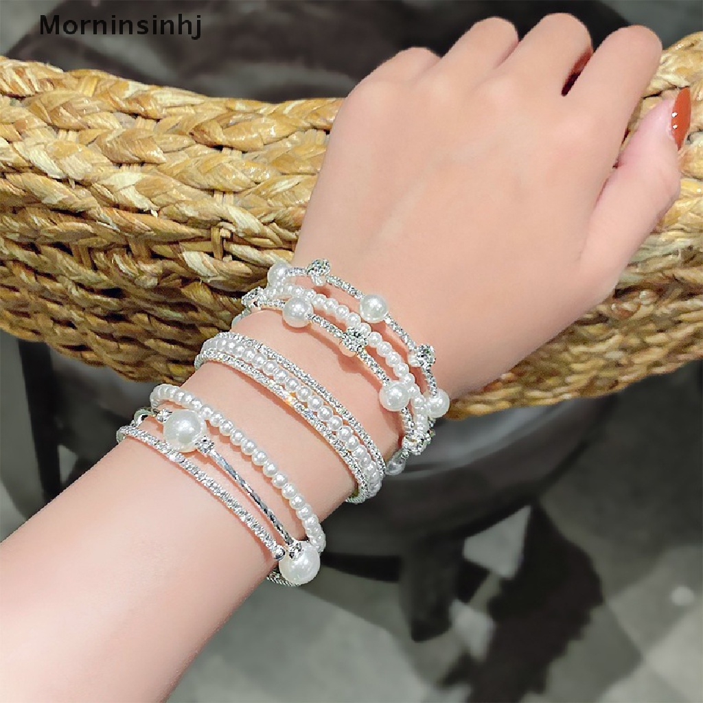 Gelang Multilayer Aksen Mutiara Imitasi Untuk Wanita