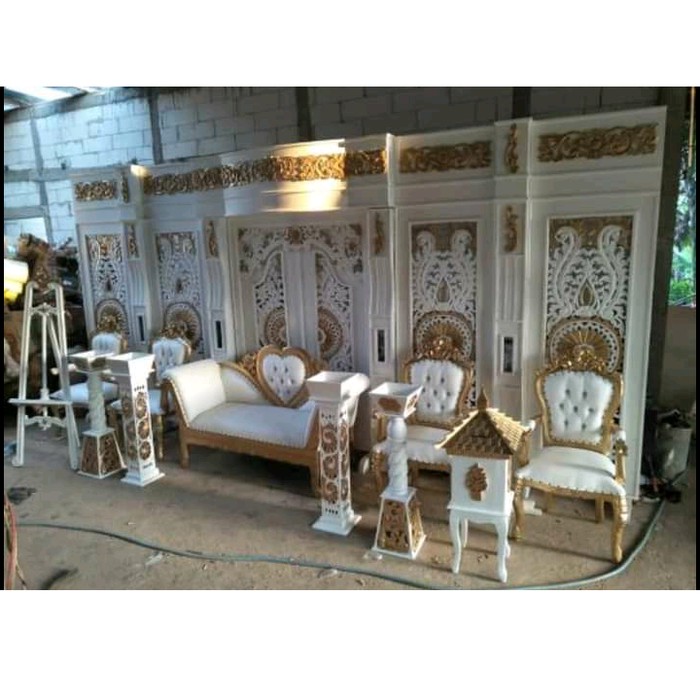 kursi pelaminan manten set lengkap gebyok pelaminan