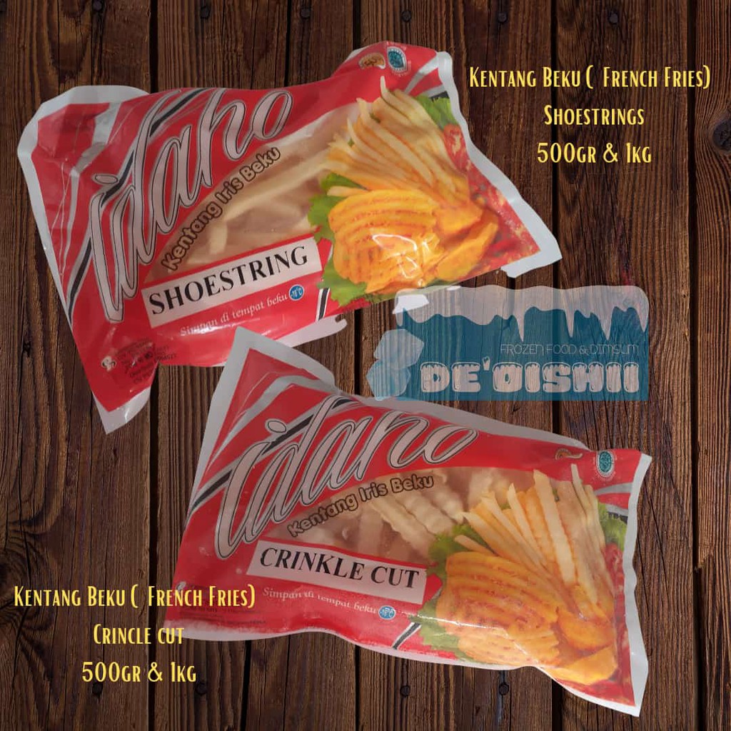 

Kentang beku Idaho 500 gr dan 1kg (French Fries) Shoestring/Crincle Cut/wedges/Batter coated FROZEN