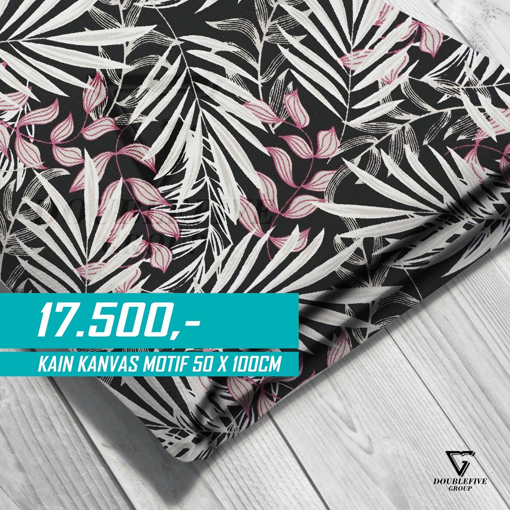 Kain Kanvas Meteran Motif 50 x 100 Cm - Palm Pink