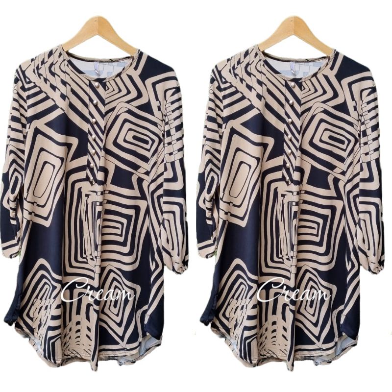 Atasan jumbo wanita / Tunik muslim jumbo motif abstrak