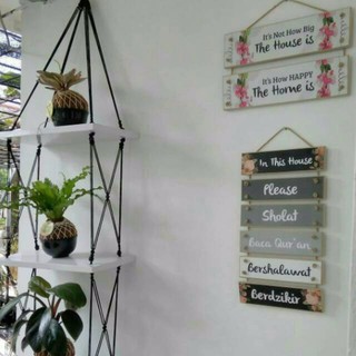rak dinding 3 susun putih tali hitam minimalis vintage rak dinding 3 susun putih tali hitam minimalis vintage