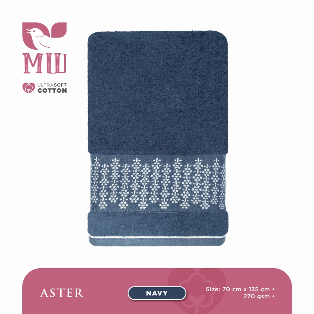 Handuk Morning Whistle Ultra Soft Cotton Towel Terry Palmer ASTER / Handuk Mandi / Handuk Dewasa 70 X 135 cm