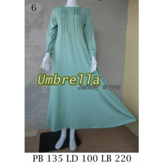 Gamis jersey super / gamis polos umbrella / jersey wanita terbaru / bahan tebal