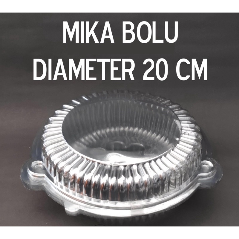 Mika Bolu Bulat Uk:20cm/Mika Donat/Tempat Bolu/Tempat Donat/Plastik Mika/Box Mika Uk:20cm