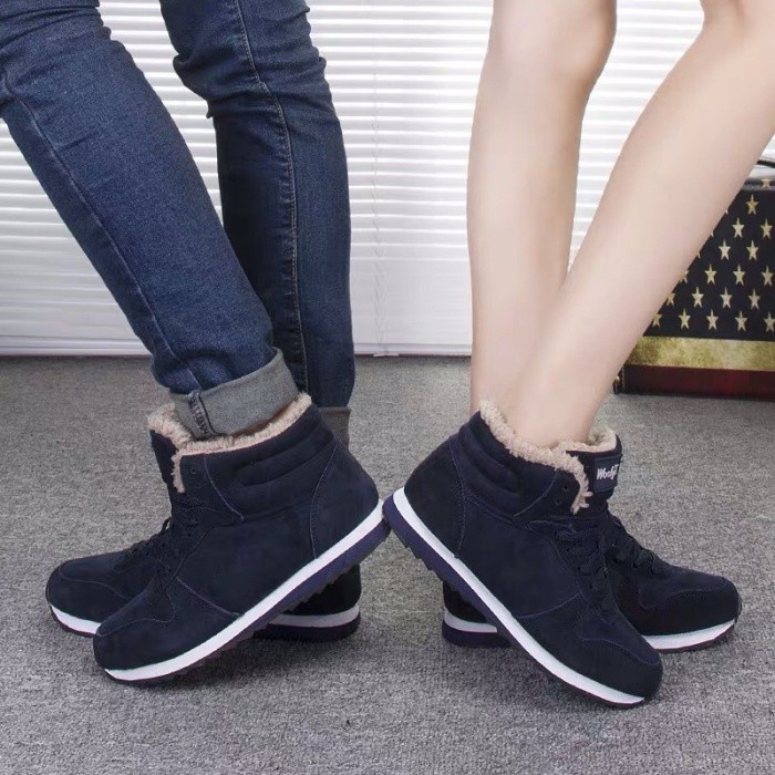 Sepatu Sneaker hangat Pria wanita dengan velvet Winter Thermal Shoes