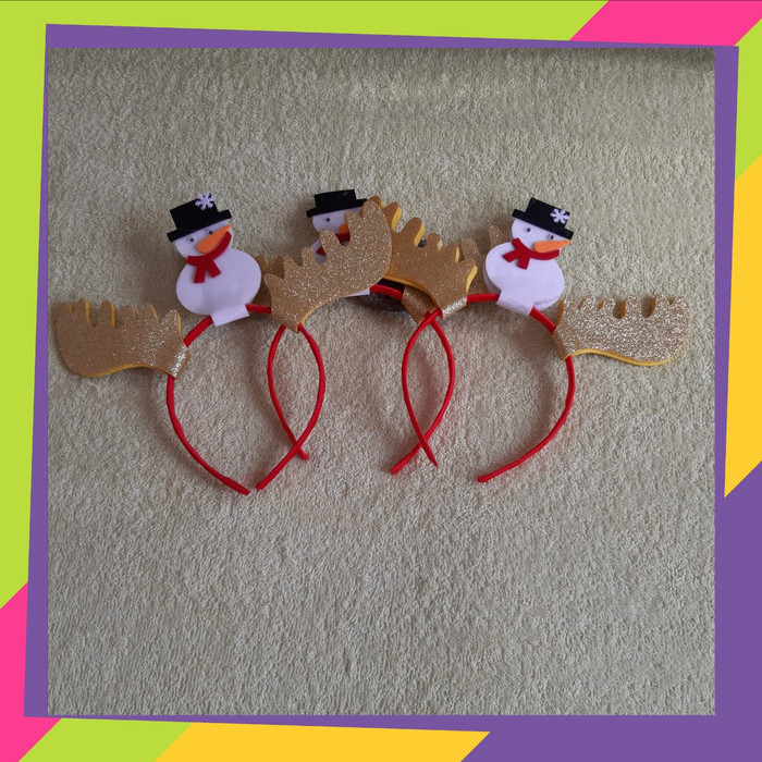 Bando Natal tanduk Rusa &amp; Boneka es/ Headband Merry Chritmas/ 454