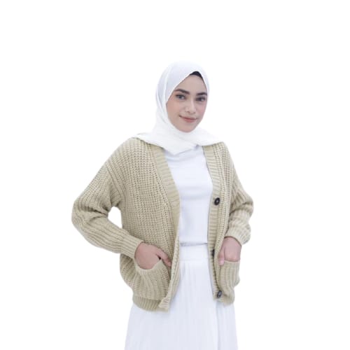 Selly Pocket Crop Cardi OUTER KNIT RAJUT PREMIUM / Cardigan Rajut Wanita