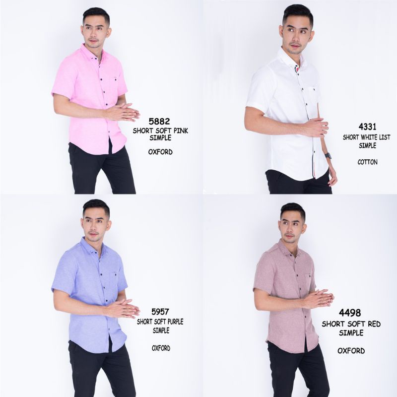 Kemeja Pria Lengan Pendek Warna Polos Slimfit