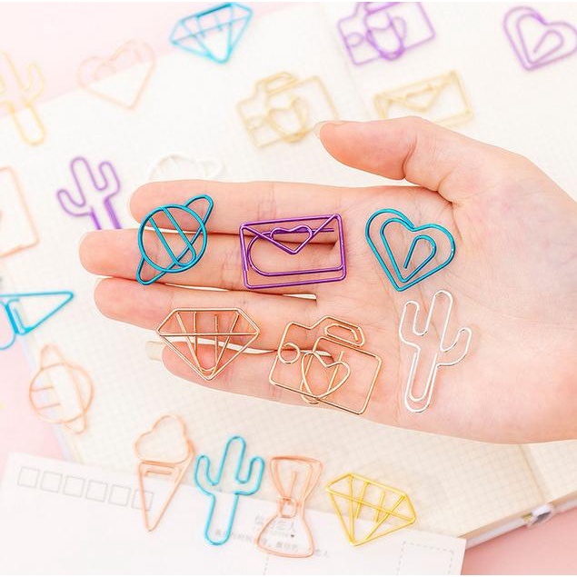 PAPER CLIP METAL MOTIF LUCU KLIP KERTAS SET 10 - LOVE