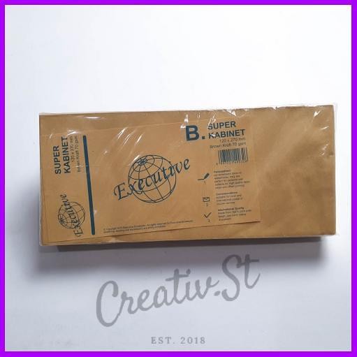 

Amplop Coklat Polos Ukuran Super Kabinet (B) tanpa Lem Merk Executive