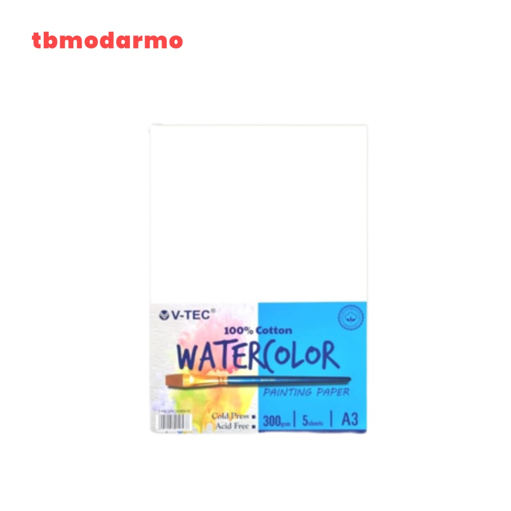 TBMO Watercolor Painting Paper V-TEC A3 CPP 103004 5 Sheet 300gsm