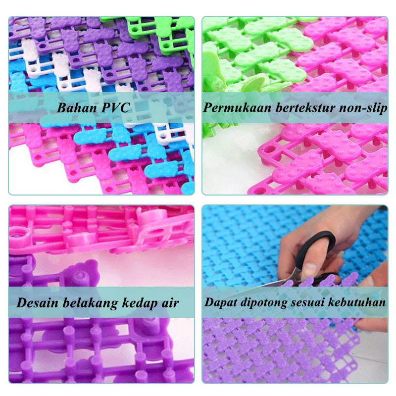 [Kaizen Living] Karpet Anti Slip Kamar Mandi  PVC Alas Anti Licin Dapur Mat Non slip 25x25cm