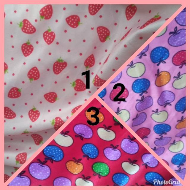 Kain Yelvo Motif Apel dan Strawberry