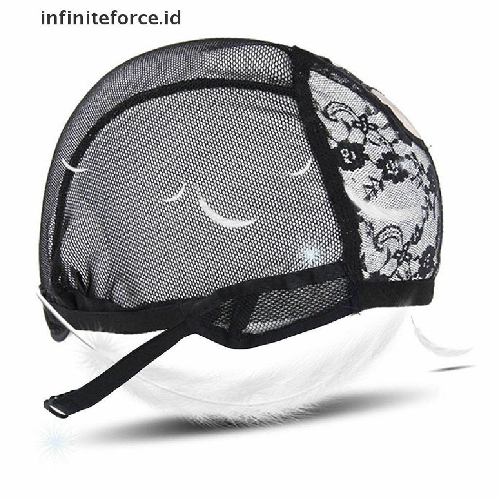 Infiniteforce.id Topi Lace Mesh Cover Kepala Adjustable Untuk Wig