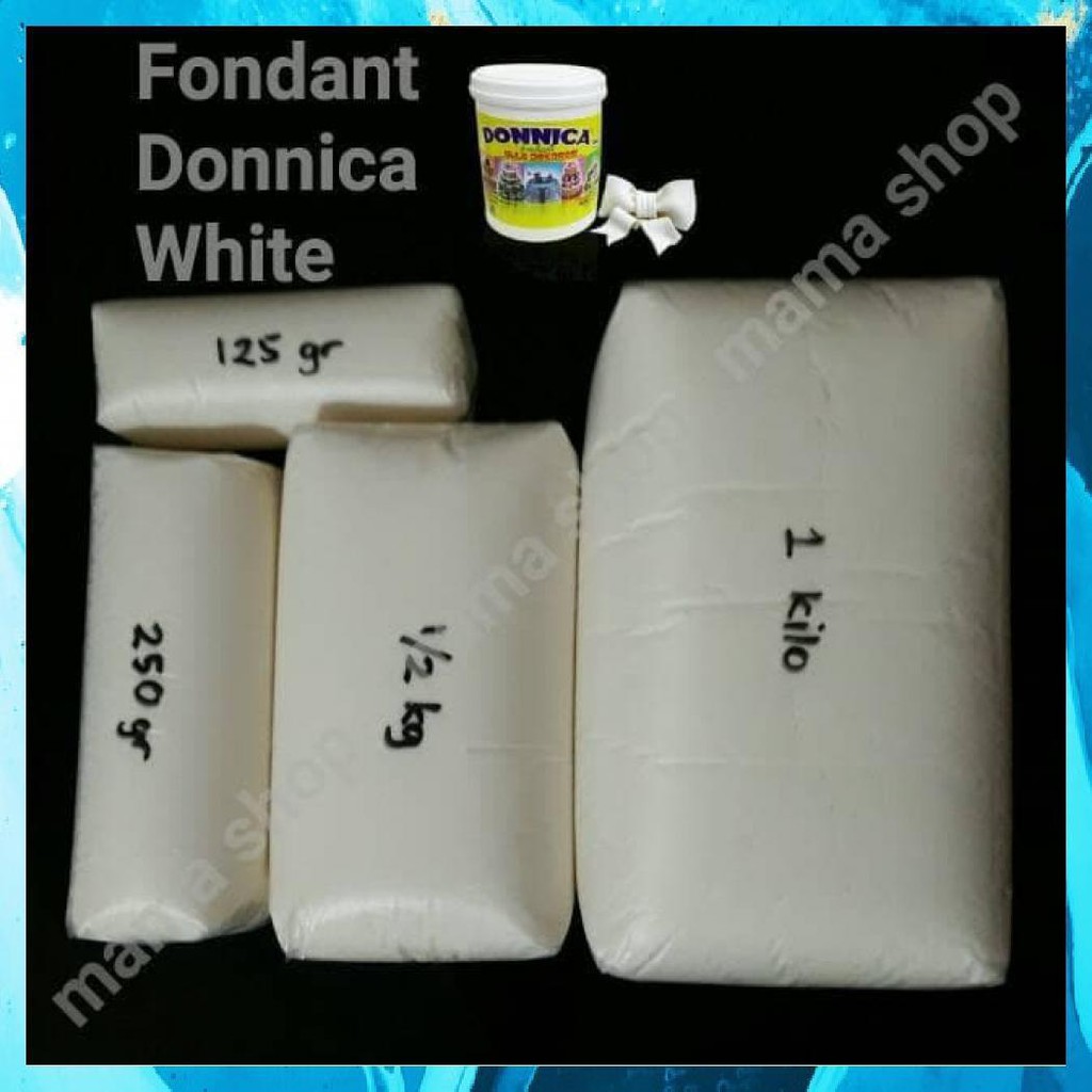 

FONDANT PUTIH MERK DONNICA REPACK 125 GRAM GULA DEKOR BAHAN HIASAN KUE