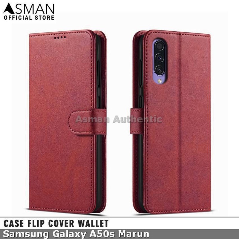 Case Samsung Galaxy A50s Leather Flip Cover Premium Edition