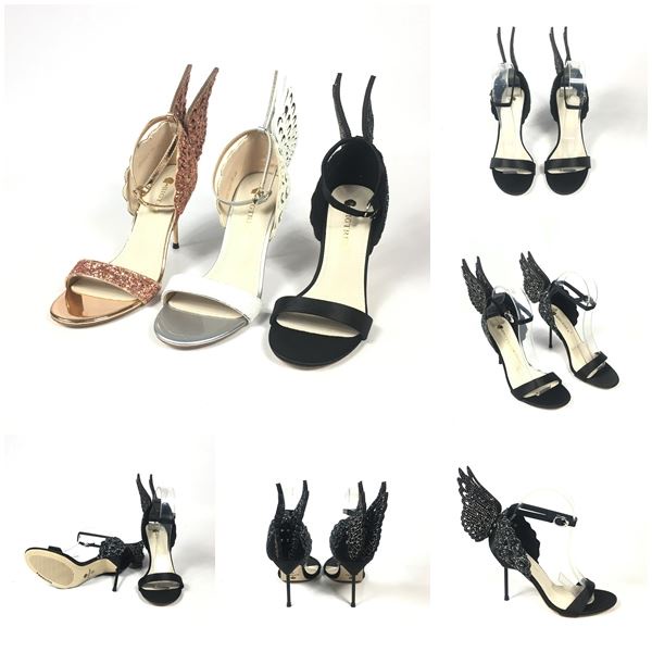 BJS9931 - APRICOT/BLACK/SILVER - Sepatu Heels Pesta Wanita Mewah Elegan 9.5cm SEPATU PESTA WANITA HIGH HEELS WINGS SAYAP BLINK SEPATU HAK FASHION IMPORT TERMURAH TERLARIS TERBARU BAGSTORE JAKARTA JSH9931