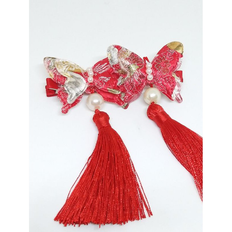 jepit cepol rambut kupu/jepit merah/asesoris rambut/jepit rambut imlek/asesoris imlek/jepit imlek/as