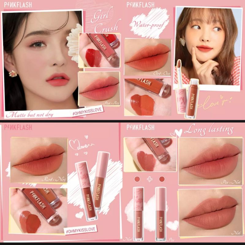 ❤ RATU ❤ Pinkflash Lasting Matte Lip Cream | Lipcream Pink Flash Oh My Kiss PF-L01