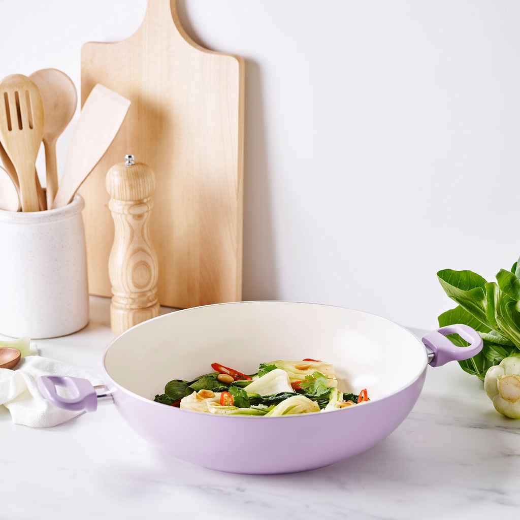 GreenPan Delight Lavender Open Wok 32 Cm / 5.43 L