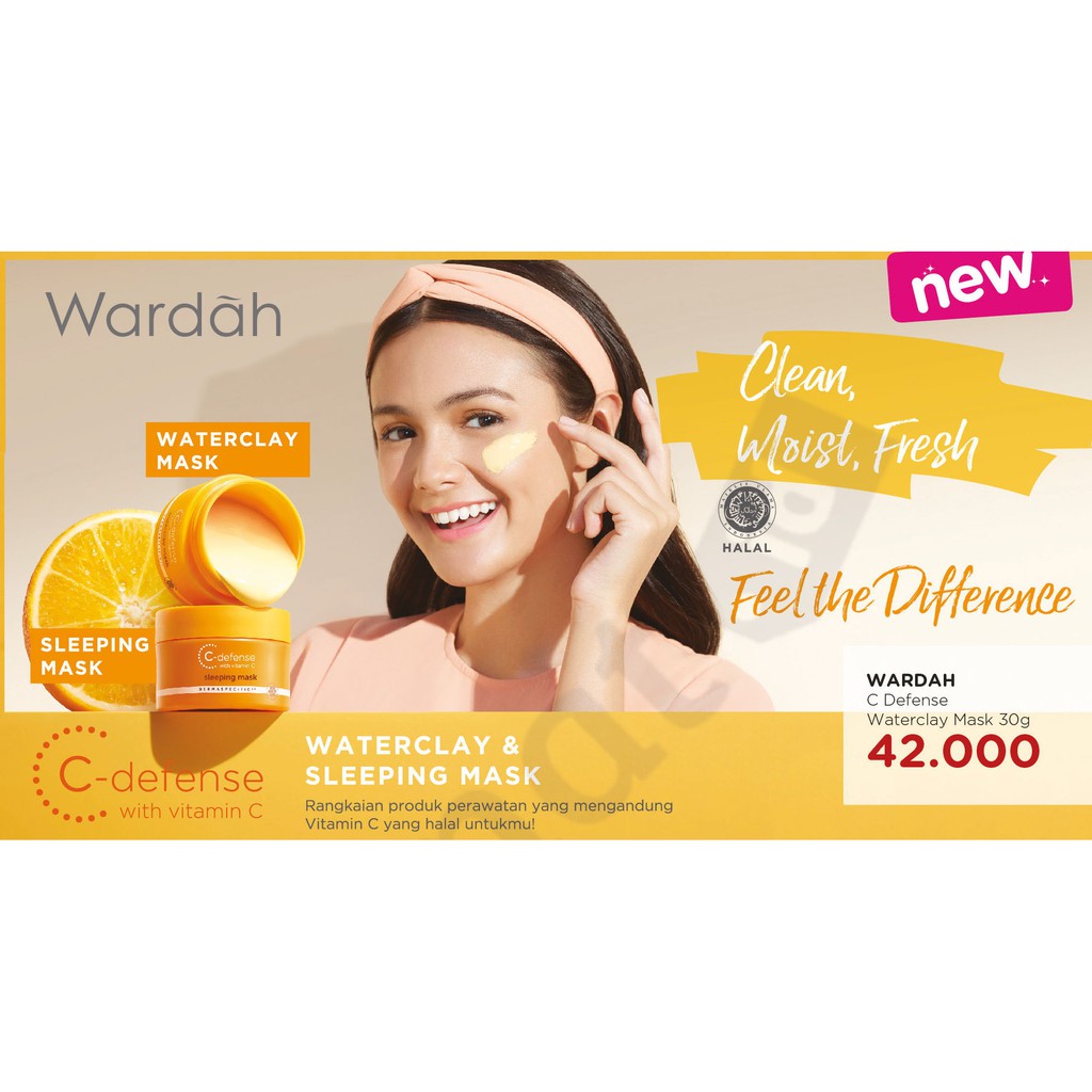 ❤️Glamouroseshop❤️ Wardah C-Defense Waterclay Mask 30gr