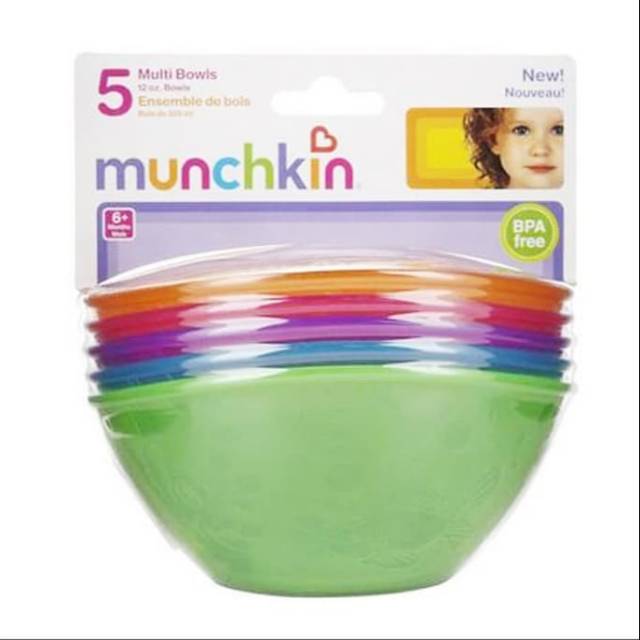 Mangkok munchkin 1 pack isi 5 warna untuk mpasi baby lucu