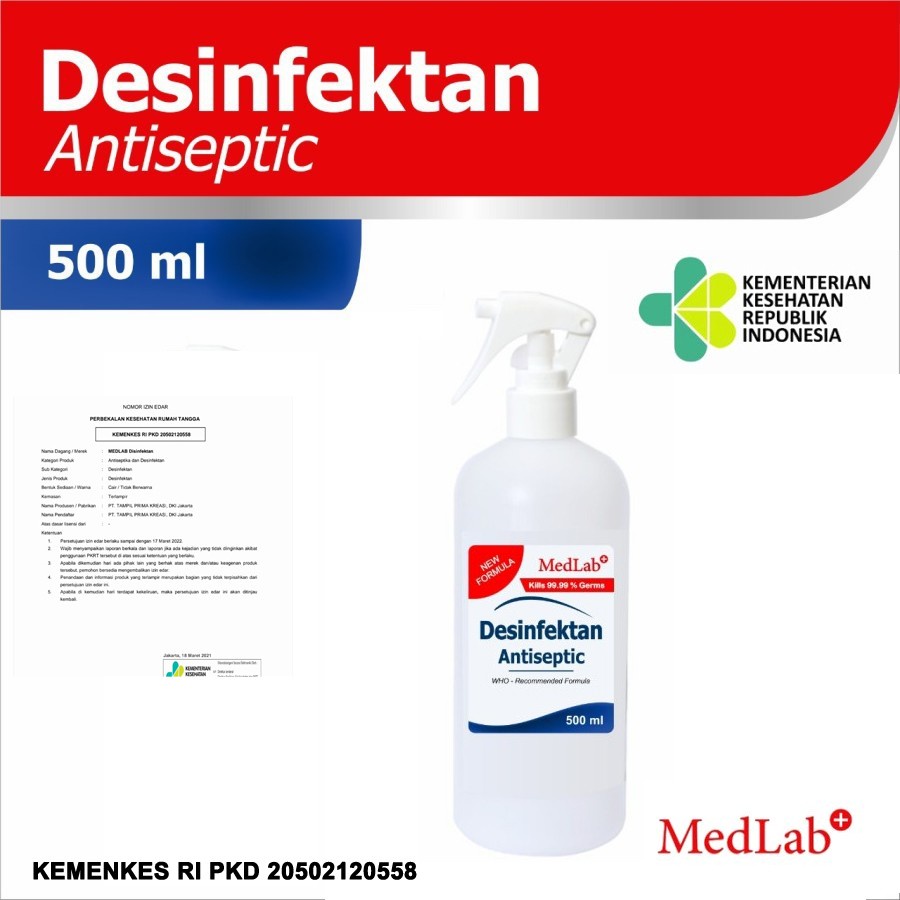 MEDLAB Disinfectant Spray 500ml Fabric RESMI KEMENKES