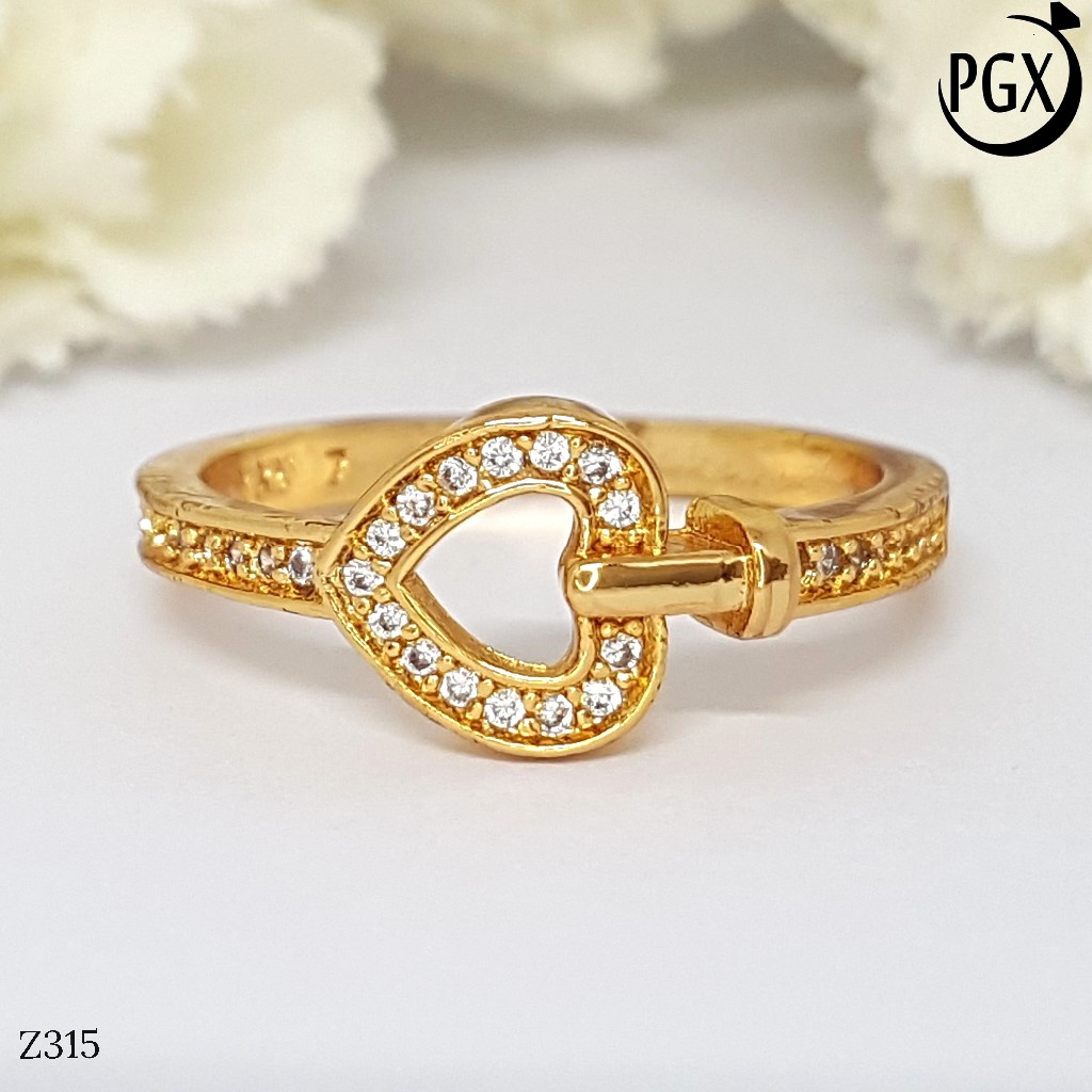 PGX Cincin Xuping Wanita Perhiasan Lapis Emas Aksesoris Fashion Premium - Z315