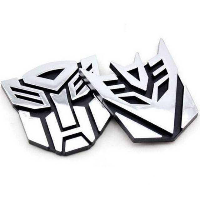 Transformer emblem chrome stiker sticker mobil motor dll autobots decepticons autobot decepticon