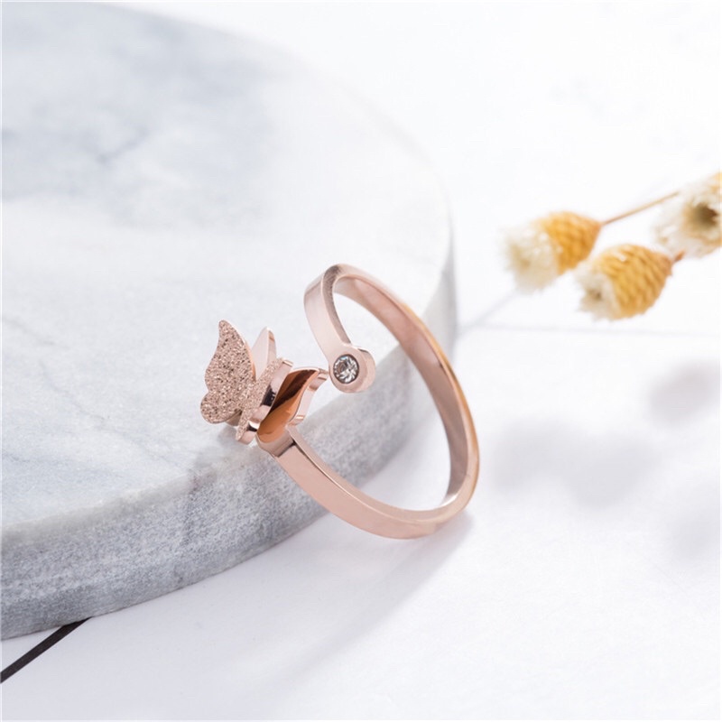 Cincin Titanium Kupu Kupu Anti Karat