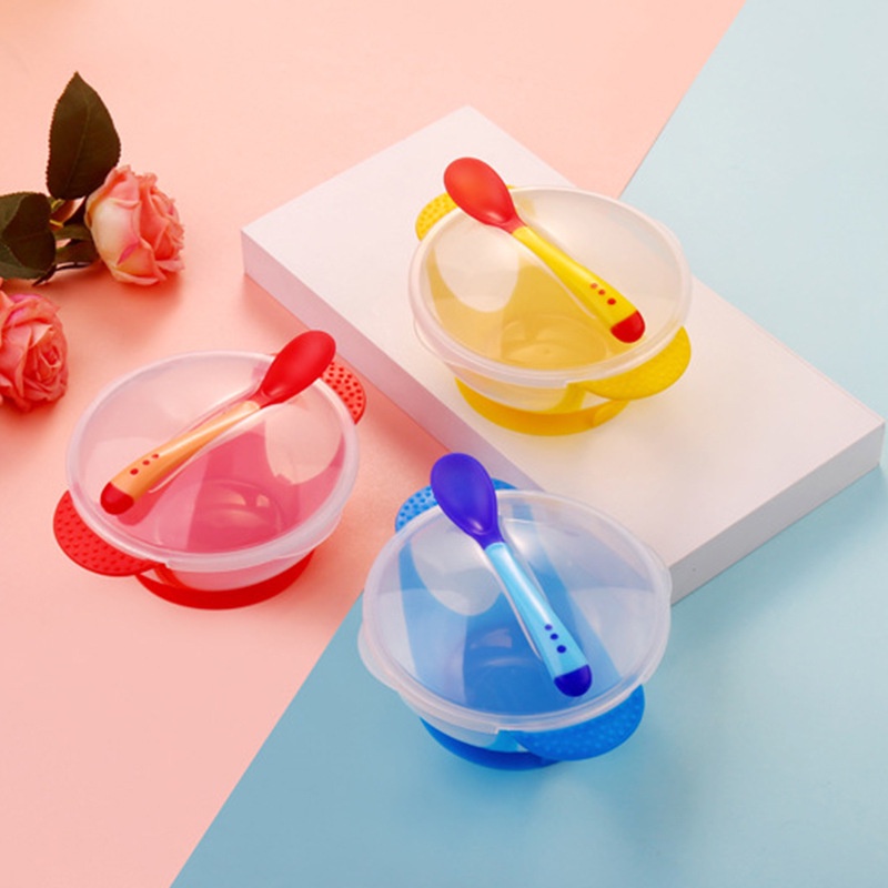 BOSJKT0094 Mangkok Sendok Makan Bayi Set Dengan Suction Cup Anti Slip