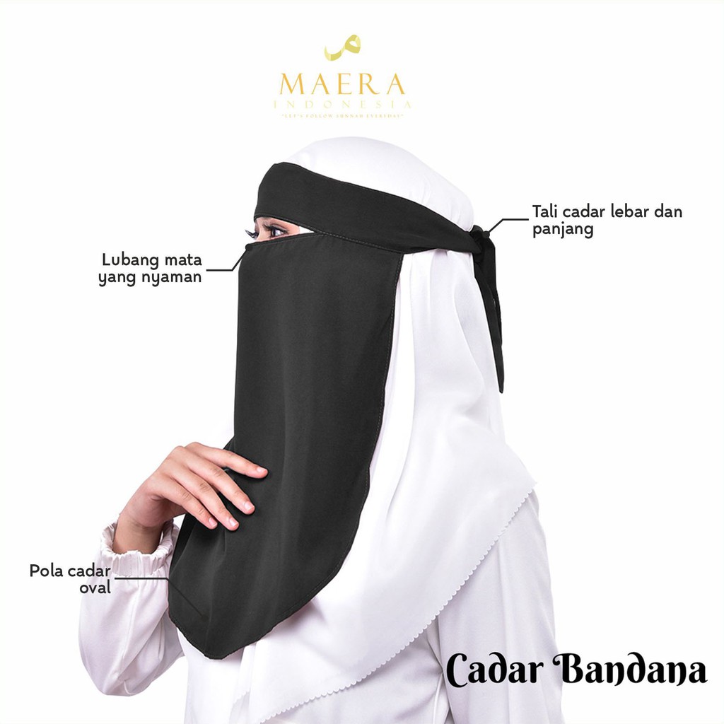 Niqab Cadar Bandana Wolfis Premium, Adem, Tidak Menerawang dan Nyaman Dimata by Maera Indonesia