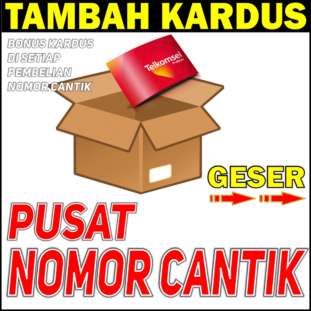 Kardus Packing Kartu Perdana Nomor Cantik Telkomsel Simpati / Dus Packing Nomor Cantik Simpati 8888